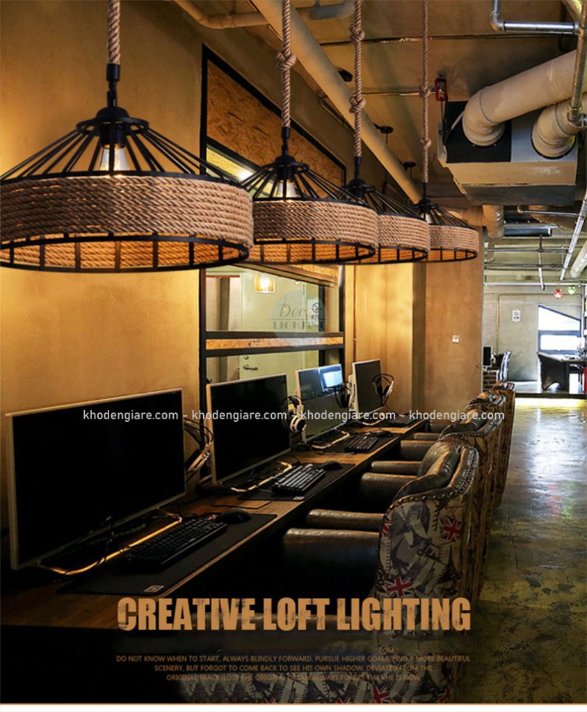 Đèn thả decor quấn thừng DC306