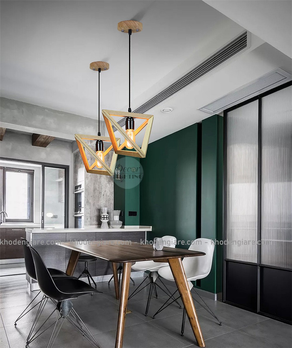 Đèn Thả Decor Tam Giác gỗ DC282
