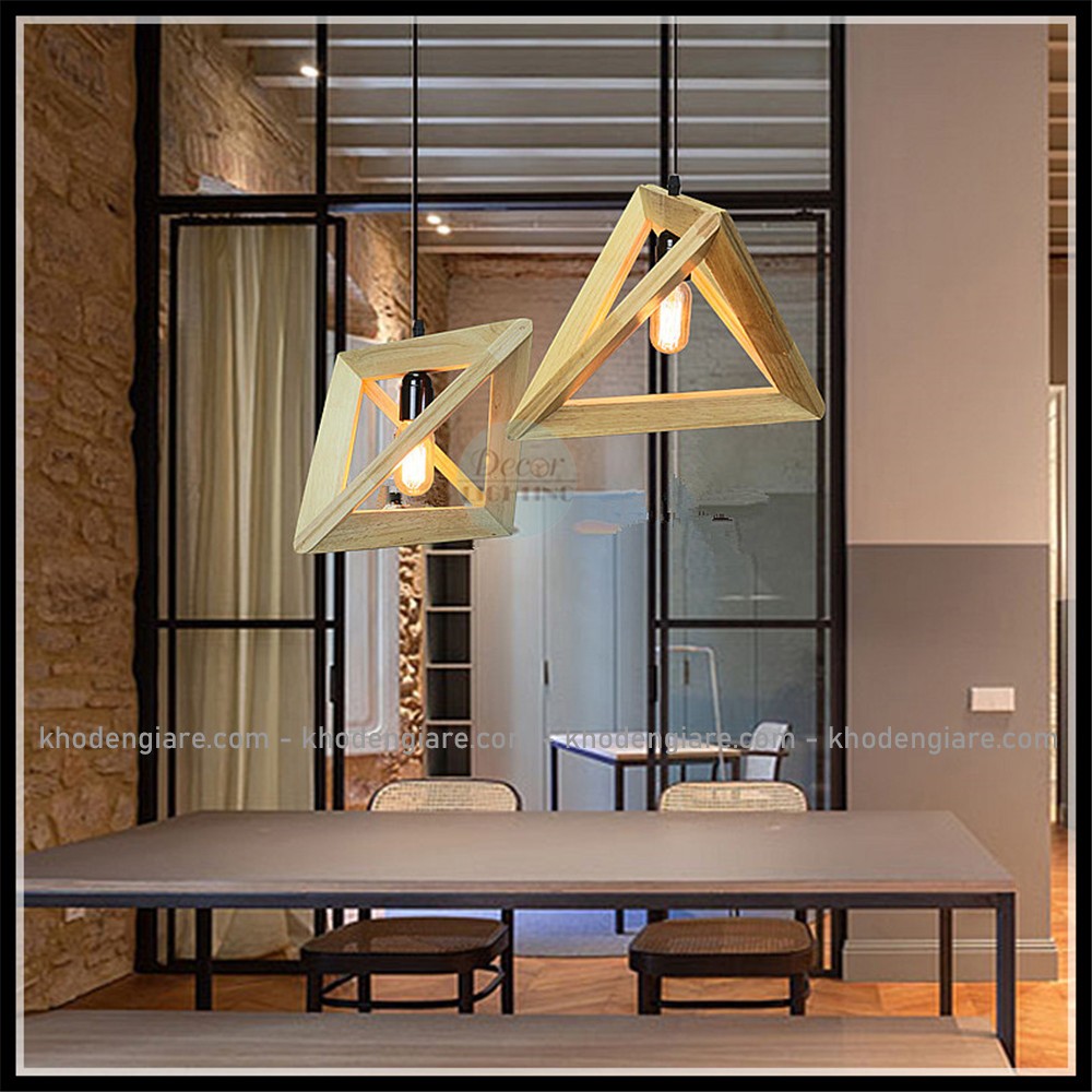 Đèn Thả Decor Tam Giác gỗ DC282
