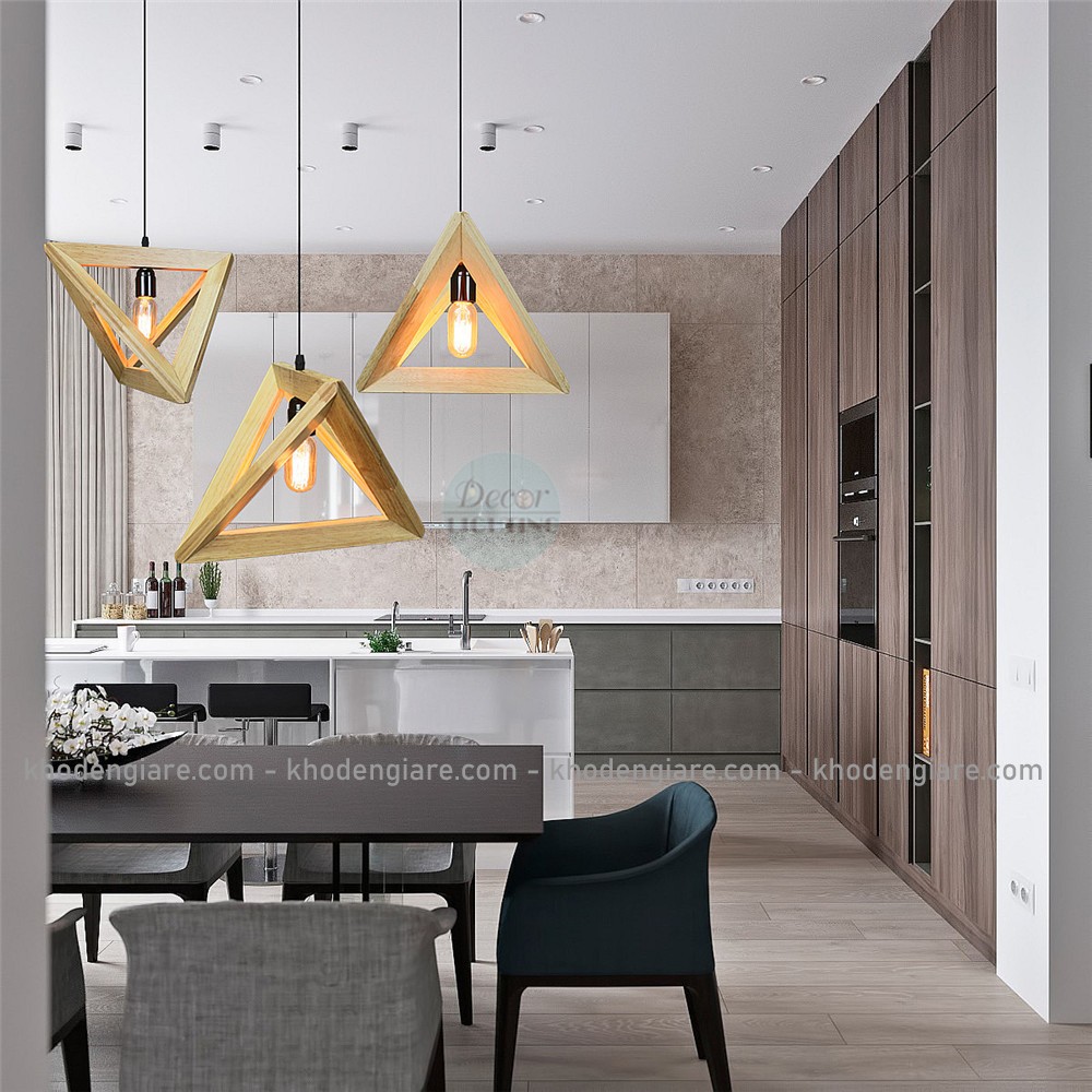 Đèn Thả Decor Tam Giác gỗ DC282