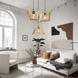 Đèn Thả Decor Tam Giác gỗ DC084