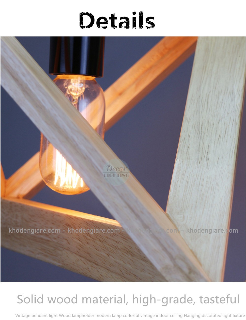 Đèn Thả Decor Tam Giác gỗ DC282