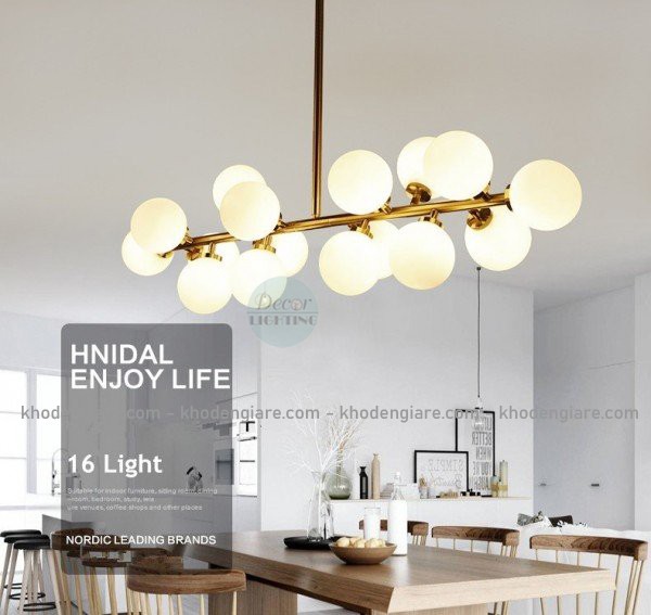 Đèn thả bàn ăn 16 bóng Moonligh sang trọng DC232
