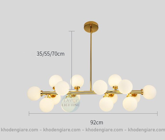 Đèn thả bàn ăn 16 bóng Moonligh sang trọng DC232