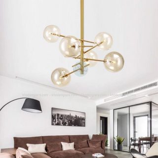 Đèn thả thủy tinh trang trí phòng khách hiện đại DC223