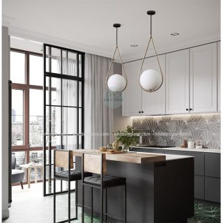 Đèn thả trang trí cầu thủy tinh DC210D