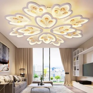 Đèn ốp trần mica phòng khách hiện đại 12 tay MC9039