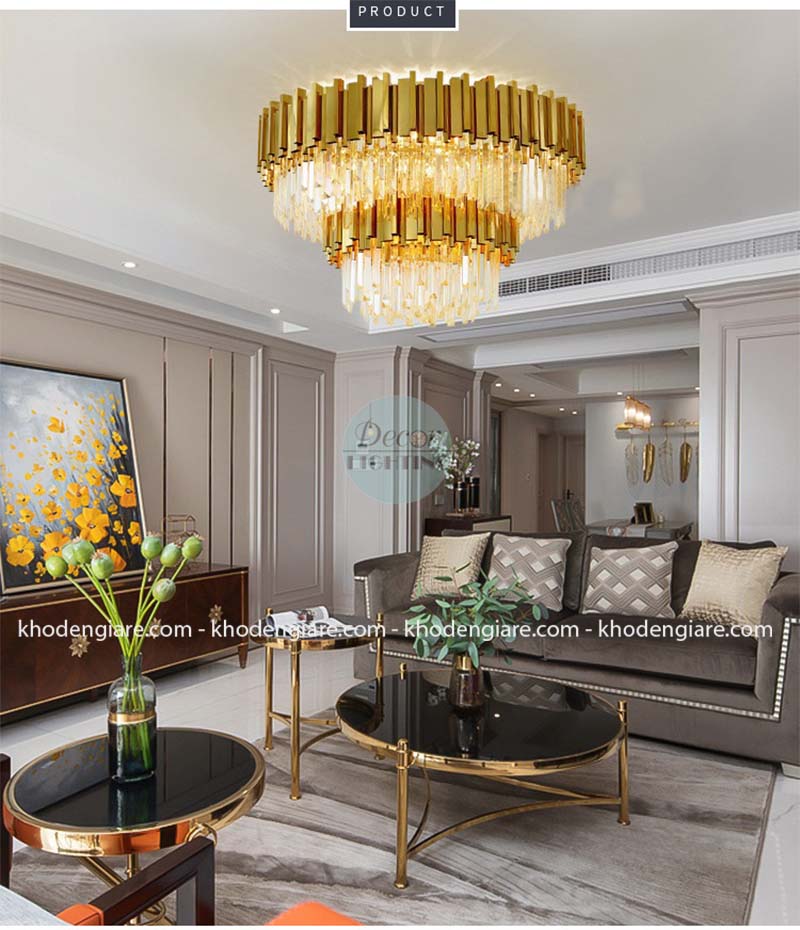 Đèn chùm pha lê 2 tầng DC464