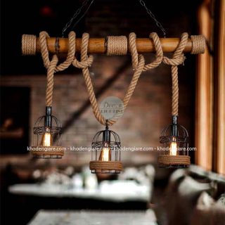 Đèn thả quấn thừng Retro