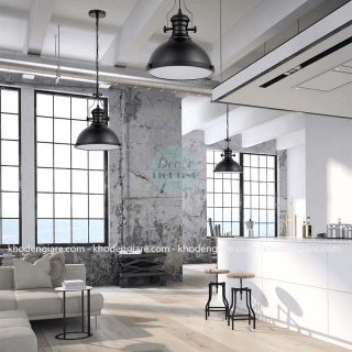 Đèn thả chao sắt mặt kính DC198