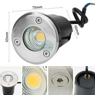 đèn âm sàn ngoài trời 1W