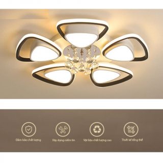 Đèn ốp trần hiện đại Mica cánh 2 tầng MC9056