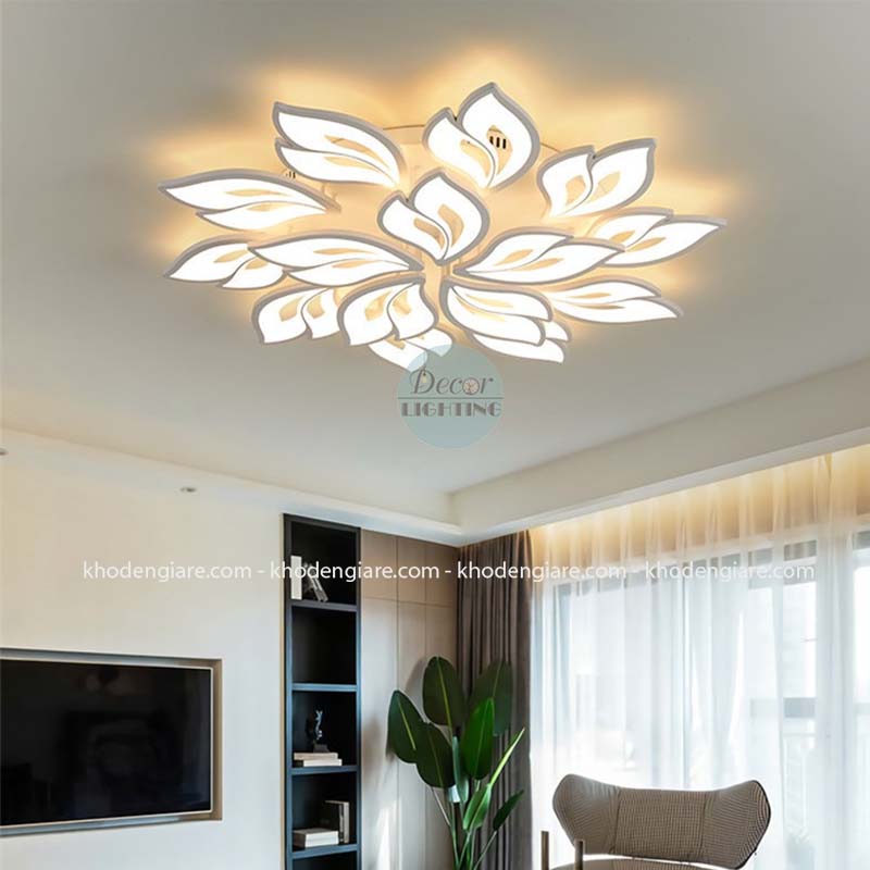 đèn ốp trần hiện đại Mica hình lá cây MC9046