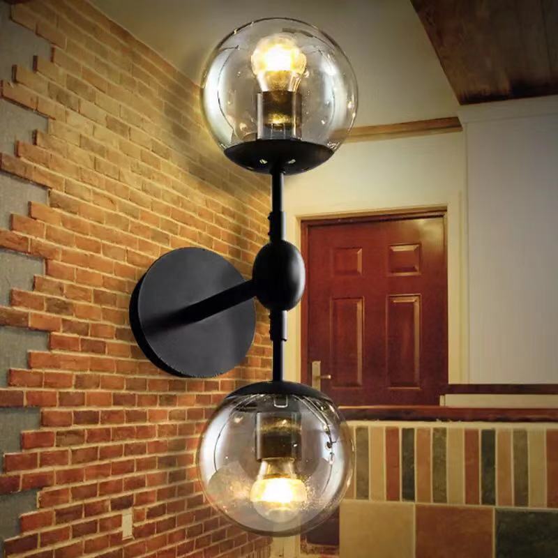 Đèn gắn tường 2 chao thủy tinh TDC033