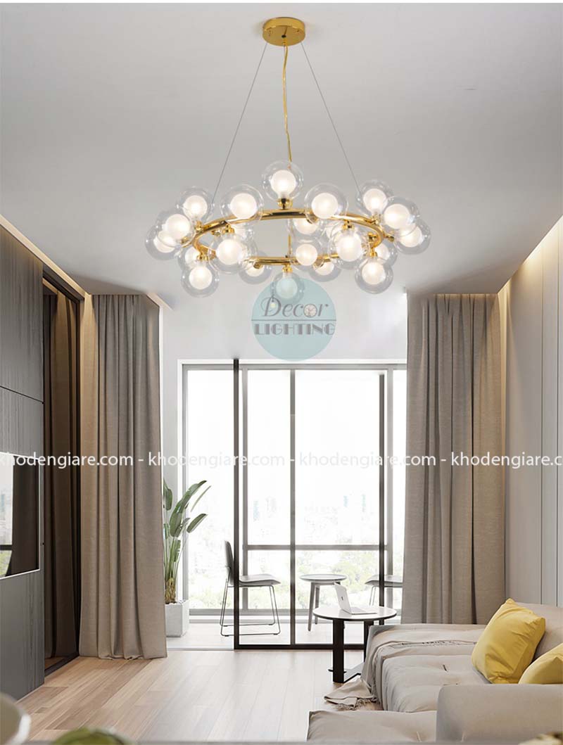 Đèn thả chùm Moonlight 25 bóng tròn chao trong DC358B