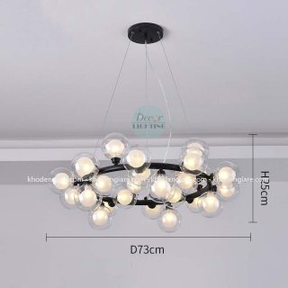 Đèn thả chùm Moonlight 25 bóng tròn chao trong DC358B