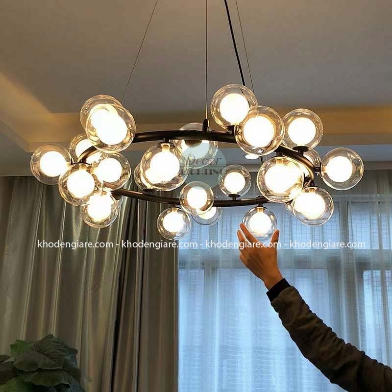 Đèn thả chùm Moonlight 25 bóng tròn chao trong DC358B