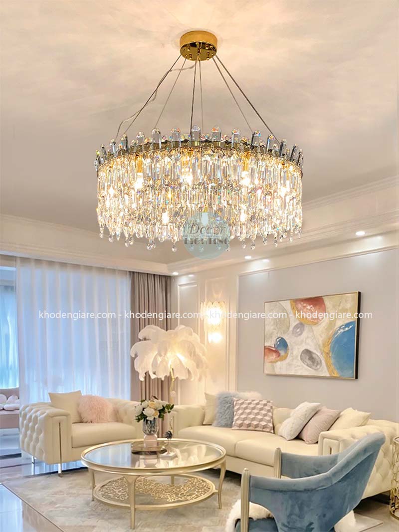 Đèn chùm pha lê phòng khách DC551