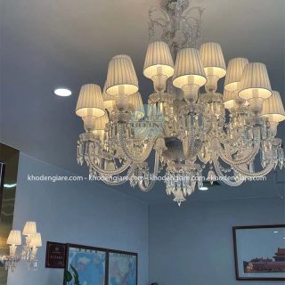 Đèn chùm pha lê maccarat chao vải DC497D