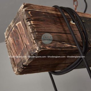 Đèn thả thân gỗ vintage DC121B