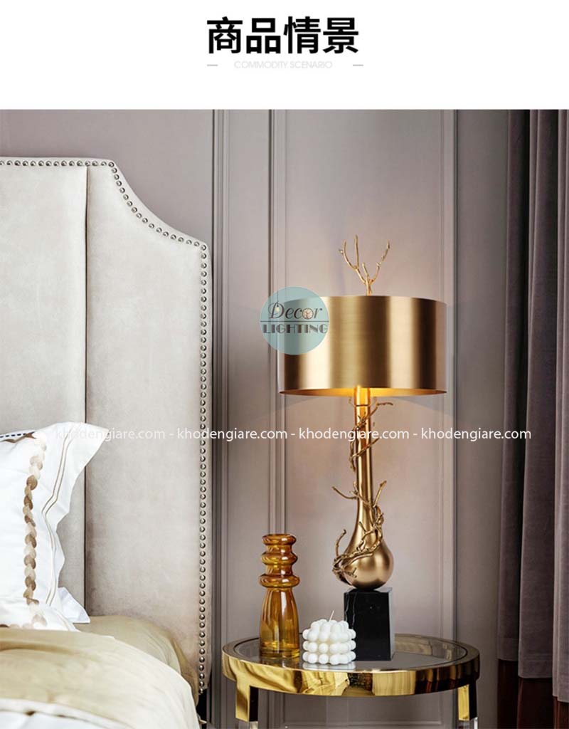 Đèn bàn pha lê chao vải DC/DB-3594