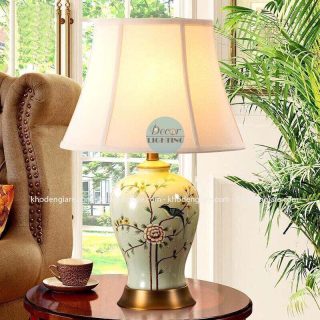 Đèn bàn thân sứ chao vải DC/DB-3597