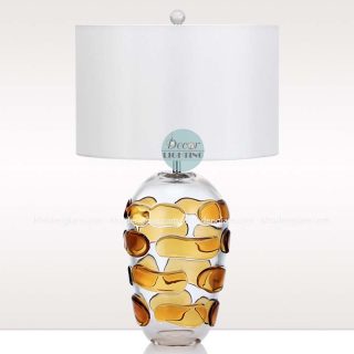 Đèn bàn thủy tinh chao vải DC/DB-3530