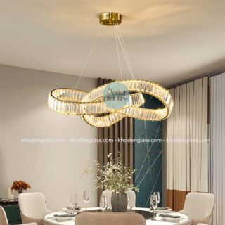 Đèn thả pha lê xoắn vô cực DC421