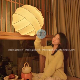 Đèn thả trần hình cầu xoay nghệ thuật phong cách wabisabi