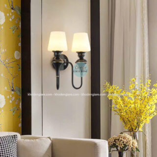 Đèn Tường Đồng Đôi Chao Thủy Tinh DC744E-2