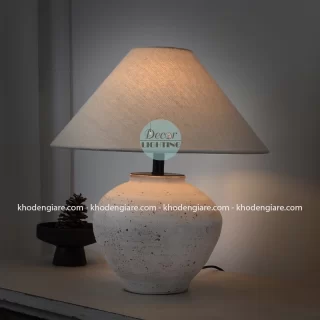 Đèn bàn gốm phong cách Wabi-Sabi mộc mạc DCB051