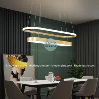 Đèn thả bàn ăn 2 vòng ovale xếp tầng DC107-2V