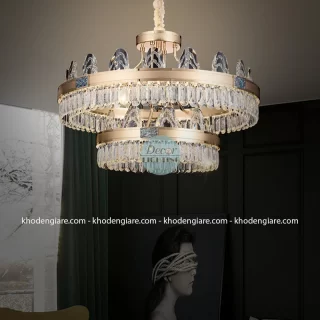 Đèn chùm pha lê tầng kép luxury DC519B