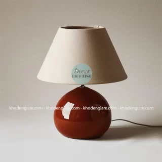Đèn bàn gốm sứ thân cầu tròn cao cấp DCB077