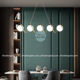 Đèn thả bàn ăn khung uốn lượn hiện đại DCL036