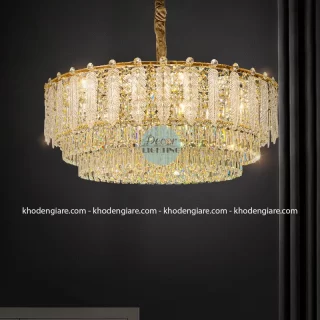 Đèn chùm hiện đại chao pha lê lông vũ DCP009