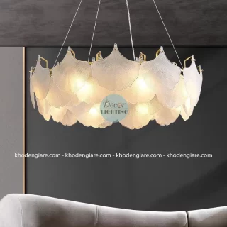 Đèn chùm thủy tinh nghệ thuật hình lá DCP014