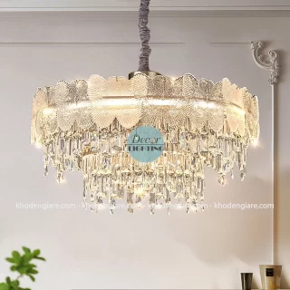 Đèn chùm pha lê hình lá ginkgo luxury DCP016