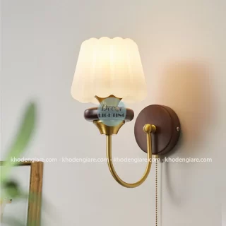 Đèn tường trang trí chao thủy tinh vân hoa DTC076