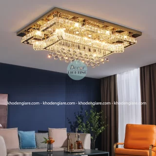 Đèn ốp trần pha lê hình chữ nhật cao cấp MIN003