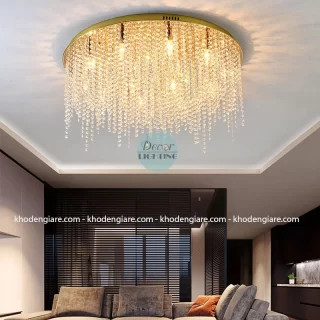 Đèn ốp trần phòng khách pha lê cao cấp MIN005
