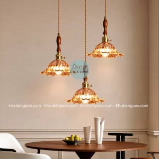 Đèn thả bàn ăn thủy tinh vân hoa cao cấp TDC1110